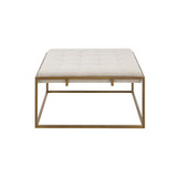 Greenwich 35" Square Upholstered Metal Base Ottoman, Coffee Table