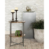 Round Accent Table with Open Shelf