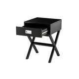 21.85'' H Wooden X-Leg End Table with 1-Drawer