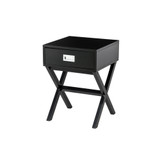 21.85'' H Wooden X-Leg End Table with 1-Drawer