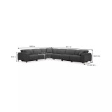 Adney 161" 6-Pc. Zero Gravity Fabric Sectional with 3 Power Recliners