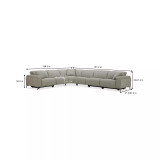 Adney 161" 6-Pc. Zero Gravity Fabric Sectional with 3 Power Recliners