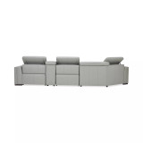 Jenneth 4Pc Leather Cuddler Sectional with 2 Power Recliners