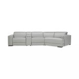 Jenneth 4Pc Leather Cuddler Sectional with 2 Power Recliners