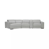 Jenneth 4Pc Leather Cuddler Sectional with 2 Power Recliners