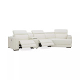 Jenneth 4Pc Leather Cuddler Sectional with 2 Power Recliners