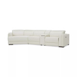 Jenneth 4Pc Leather Cuddler Sectional with 2 Power Recliners