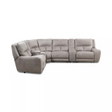 Terrine 6-Pc. Fabric Sectional with 3 Power Motion Recliners and 2 USB Consoles