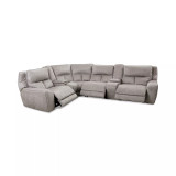 Terrine 6-Pc. Fabric Sectional with 3 Power Motion Recliners and 2 USB Consoles