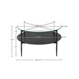 Caroline 18" Round Interchangeable Wood Glass Top Coffee Table