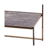 Hayle Mirrored Side Table with Faux Stone Glass