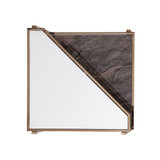 Hayle Mirrored Side Table with Faux Stone Glass