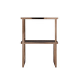 Hayle Mirrored Side Table with Faux Stone Glass