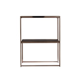Hayle Mirrored Side Table with Faux Stone Glass