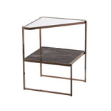 Hayle Mirrored Side Table with Faux Stone Glass