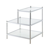 Royal Crest 2 Step Glass Chairside End Table