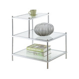Royal Crest 2 Step Glass Chairside End Table