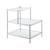 Royal Crest 2 Step Glass Chairside End Table