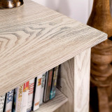 58" Wood TV Stand Console with Fireplace - White