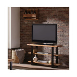 Alpine Natural Live Edge Wood Media Console Table