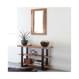 Alpine Natural Live Edge Wood Media Console Table