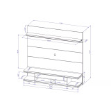 Utopia 70" Floating Theater Entertainment Center with LED Lights