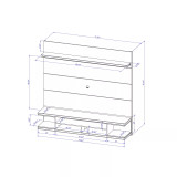 Utopia 70" Floating Theater Entertainment Center with LED Lights
