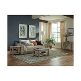 Millwork Wood and Zinc Metal Console and Media Table with Drawers