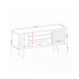 Liberty 53.14" Mid Century - Modern TV Stand with 5 Shelves and 1 Door