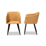 Eris Mid-Century Contemporary Faux Leather Upholstered and Metal 2 Piece Dining Chair Set