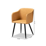 Eris Mid-Century Contemporary Faux Leather Upholstered and Metal 2 Piece Dining Chair Set