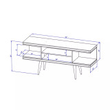 Utopia 53.14" Medium Density Fibreboard 4-Shelf TV Stand