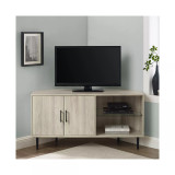 48" 2 Door Glass Shelf Corner TV Console
