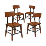 Breton Dining Chairs With Steel Supports And Footrest - Set Of 4