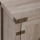 44 inch Rustic Farmhouse Barn Door Console - White Oak