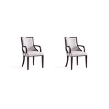 Grand 2-Piece Beech Wood Upholstered Dining Armchair Set
