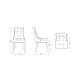 Fifth Avenue 2-Piece Beech Wood Faux Leather Upholstered Dining Chair Set