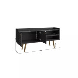 Bogart 53.54" Medium Density Fiberboard 3-Shelf Television Stand