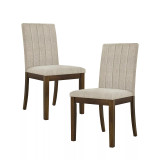 Everly 19.5" 2 Piece Upholstered Channel-back Dining Chair