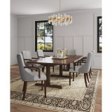 Shubert 2 Piece Beech Wood Faux Leather and Velvet Upholstered Dining Armchair Set
