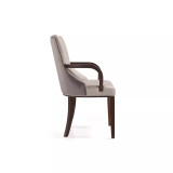 Shubert 2 Piece Beech Wood Faux Leather and Velvet Upholstered Dining Armchair Set