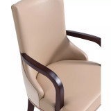 Shubert 2 Piece Beech Wood Faux Leather and Velvet Upholstered Dining Armchair Set