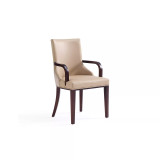 Shubert 2 Piece Beech Wood Faux Leather and Velvet Upholstered Dining Armchair Set