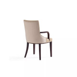 Shubert 2 Piece Beech Wood Faux Leather and Velvet Upholstered Dining Armchair Set