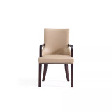 Shubert 2 Piece Beech Wood Faux Leather and Velvet Upholstered Dining Armchair Set