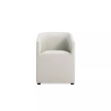 Anna 2 Piece Faux Leather Upholstered Round Dining Armchair Set