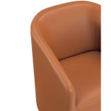Anna 2 Piece Faux Leather Upholstered Round Dining Armchair Set