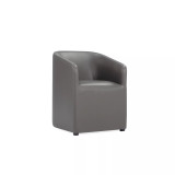 Anna 2 Piece Faux Leather Upholstered Round Dining Armchair Set