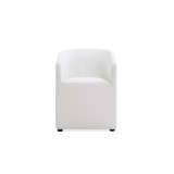 Anna 2 Piece Faux Leather Upholstered Round Dining Armchair Set