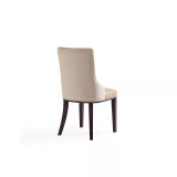Shubert 2 Piece Beech Wood Faux Leather and Velvet Upholstered Dining Chair Set